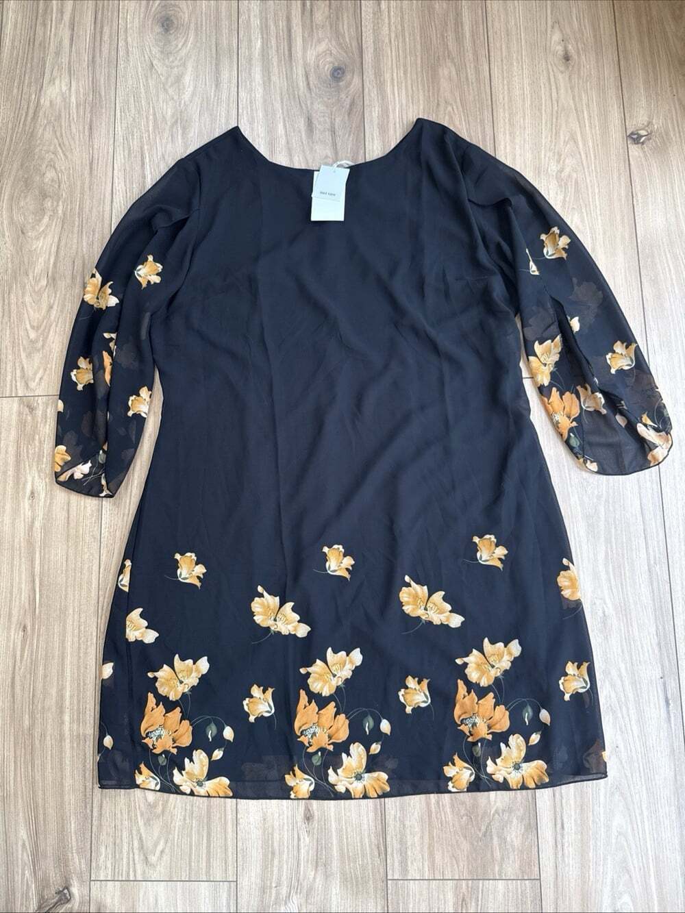 NWT Grace Karin Womens Floral Chiffon Cocktail Dress Size XL  Split Sleeve